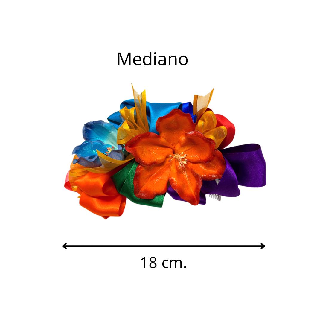 Tocado Chiapaneco. Tocado Flores Listones.