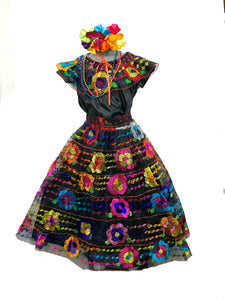 Vestido Regional Chiapas. Chiapaneca 4 Olanes. Niña 4 Años.