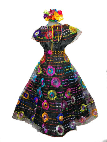 Vestido Regional Chiapas. Chiapaneca 6 Olanes. Niña 6 Años.